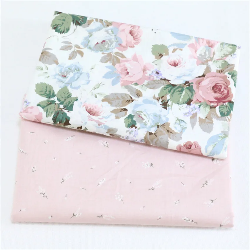 

Syuss Pink Peony Printed Cotton Fabric For DIY Patchwork Quilting Tissue Handwork Cloth Sewing Baby Sheets Dress Home Textile