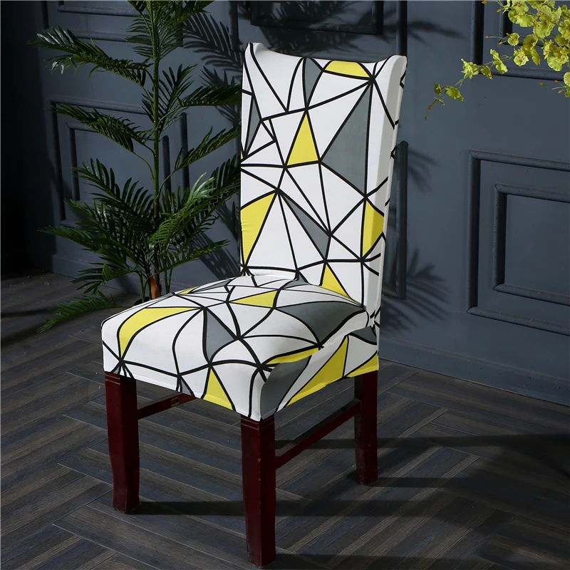 

Baroque Geometric Printing Elastic Stretch Spandex Chair Cover protective Slipcover Dining Chair Seat Cover Case for Banquet