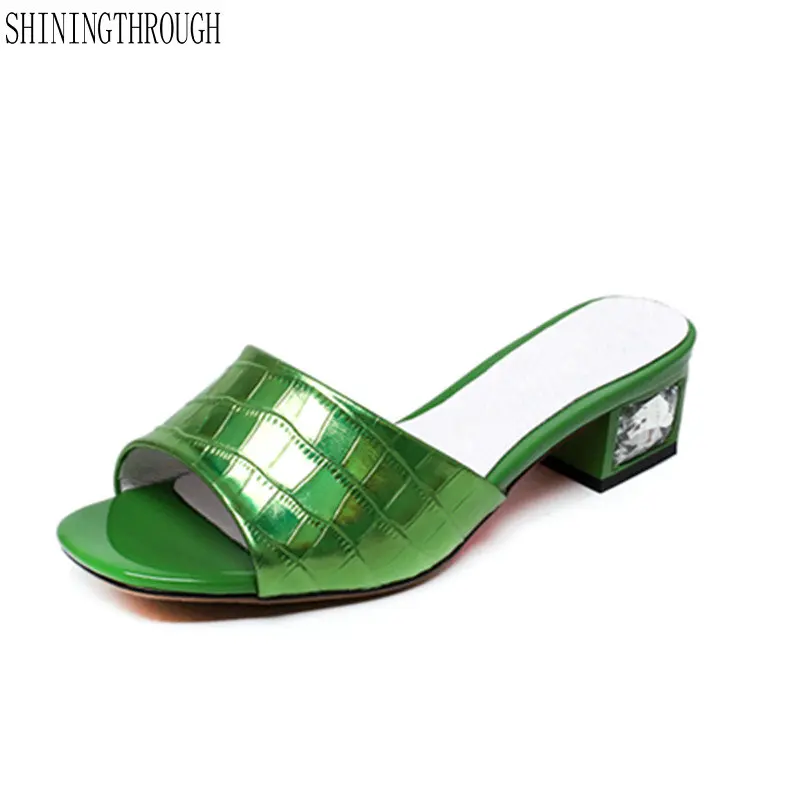 

Gladiator Sandals For Women New Fashion Genuine Leather med Heels Shoes Woman Fashion Dress Wedding Party Shoes