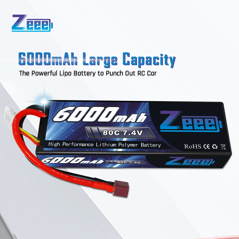 Zeee 6000 мАч RC LiPo батарея для RC 2S 80C LiPo 7,4 В с декантами T Разъем для RC автомобиля грузовик Танк Losi Traxxas Slash Truggy