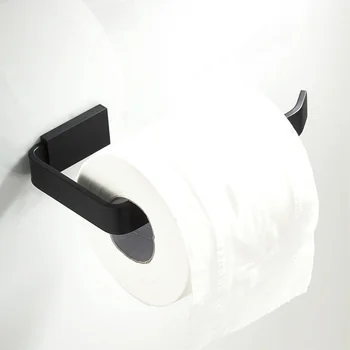 

16cm square flat tube toilet matte black spray no cover board paper towel rack new simple Toliet paper rack for bathroom product