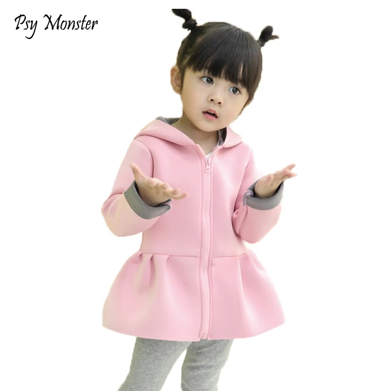 

Autumn Girl Coat Baby Girls Jackets Toddler Girl Clothes Winter Cotton Rabbit Ears Hat Jackets for Girls Hoody baby coat W246