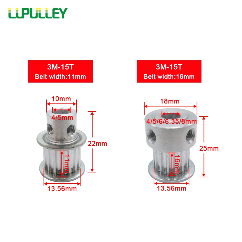 LUPULLEY HTD 3 м 15 т зубчатый шкив колеса 3 мм Шаг 11 мм Ширина ремня 4 мм/5 мм/6 мм/6,35 мм/7 мм/8 мм диаметр зубчатого ремня шкив