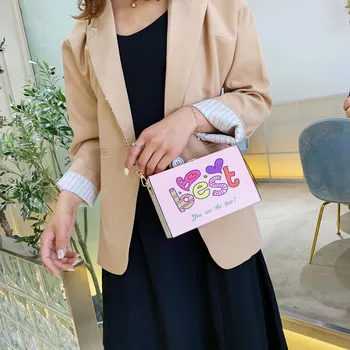 

Fashion Letter Best Love Bag Hasp Package Chain Messenger Bag Ladies Hand Bags Women's Shoulder Bags bolsa feminina