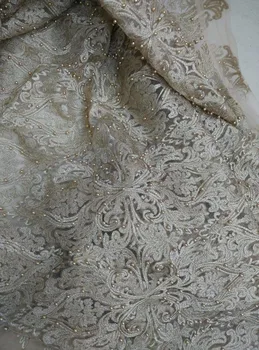 

latest design CiCi-80512 french lace fabric high quality with beads Wholesale
