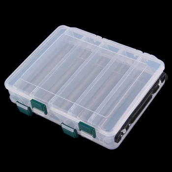 

10 Compartment Transparent Plastic Portable Size Double Layer Fishing Lures Tackle Hooks Baits Case Storage Box Fishing Accessor