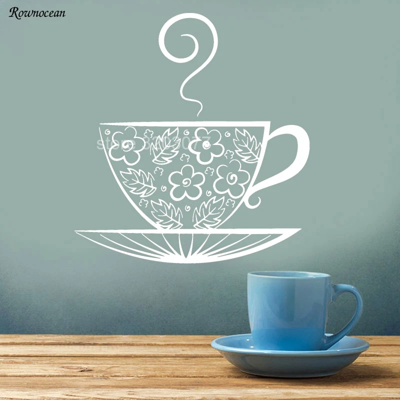 Tea Cup Teacup Kitchen Pattern Decoration Vinyl Wall Stickers Art Home