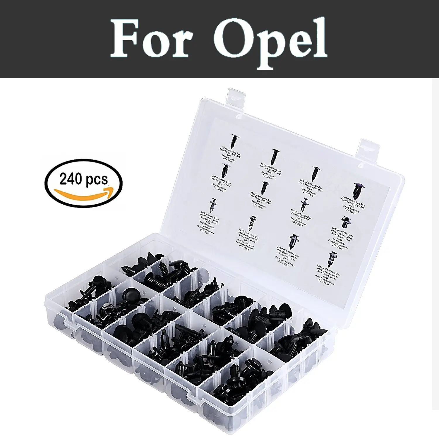 

240x Car Plastic Car Clips Rivet Trim Clip Panel Moulding Rivets For Opel Adam Agila Ampera Antara Opc Cascada Corsa Opc Gt