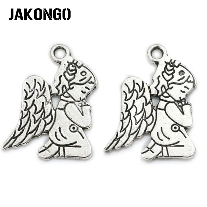 

10Pcs/lot Antique Silver Plated Angel Wings Fairy Charm Pendant Bracelets Necklace Jewelry Making Craft DIY 23x17mm