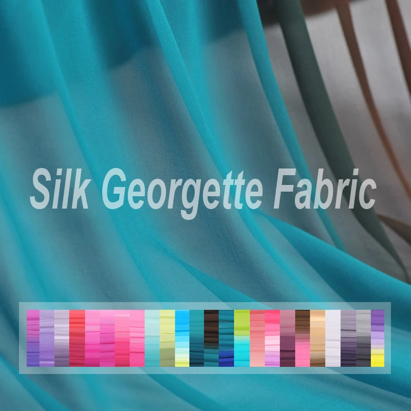 

24Colors! 110CM 8MM Thin Gradient Silk Georgette Fabric for Summer Dress Blouse Skirt Shirt Scarf J092