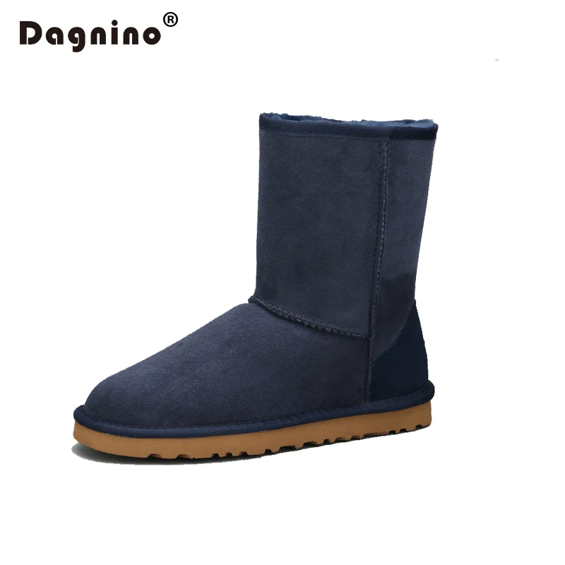 DAGNINO Alta Qualità Pelle di pecora Camoscio Inverno Snow Boots Lady Shearling Delle Donne Reale Delle Pecore Pelliccia di Lana Foderato Caviglia Scarpe Unisex