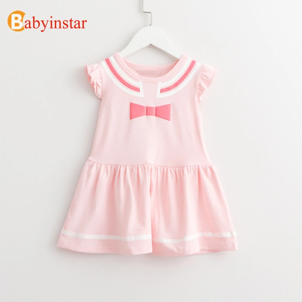 

Babyinstar Baby Girls Clothes Kids Dresses For Girls Preppy Style O-neck Dress Children's Clothing Princess Outwear For Girls