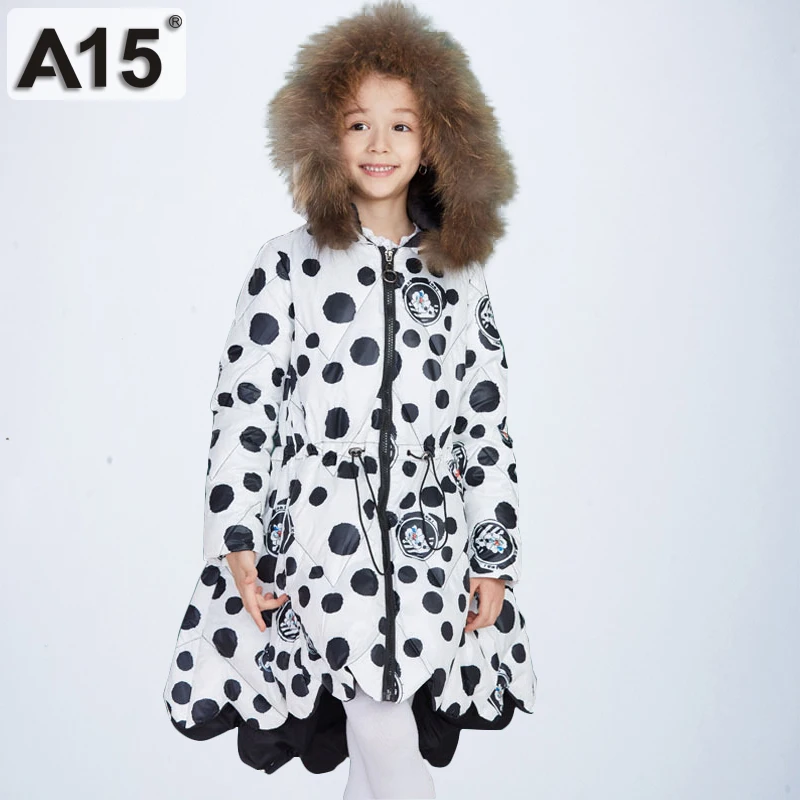 

Luxury Brand Kids Down Jacket Hooded Winter Warm Fur Parka European Children Clothing Outerwear Teenage Girls Clothing 8 12 Year
