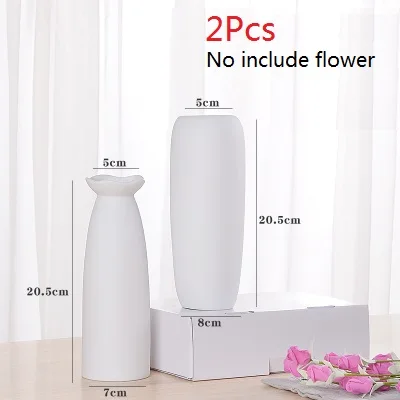 2 шт., европейская керамическая фарфоровая ваза с бриллиантами, современная модная керамическая ваза для цветов, для комнаты, прихожей, дома, свадебного украшения - Цвет: 2