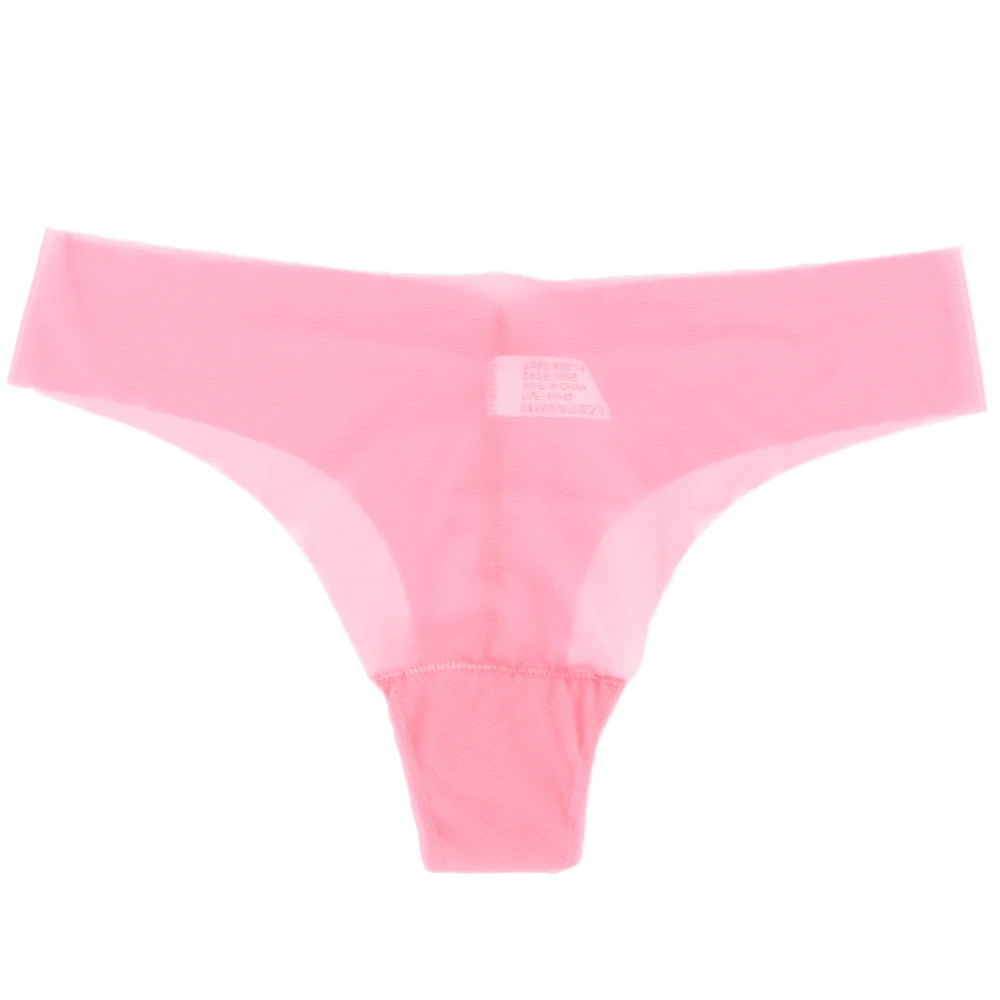 pink Сексуальные трусики, женское нижнее белье, супер прозрачные невидимые бесшовные стринги, женские стринги, кружевное нижнее белье, женские трусы, супер тонкие - Цвет: pink
