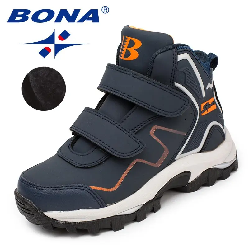 BONA/ типичный стиль; детские ботинки на липучке; зимняя обувь для мальчиков; ботильоны из синтетического материала для девочек; удобная быстрая