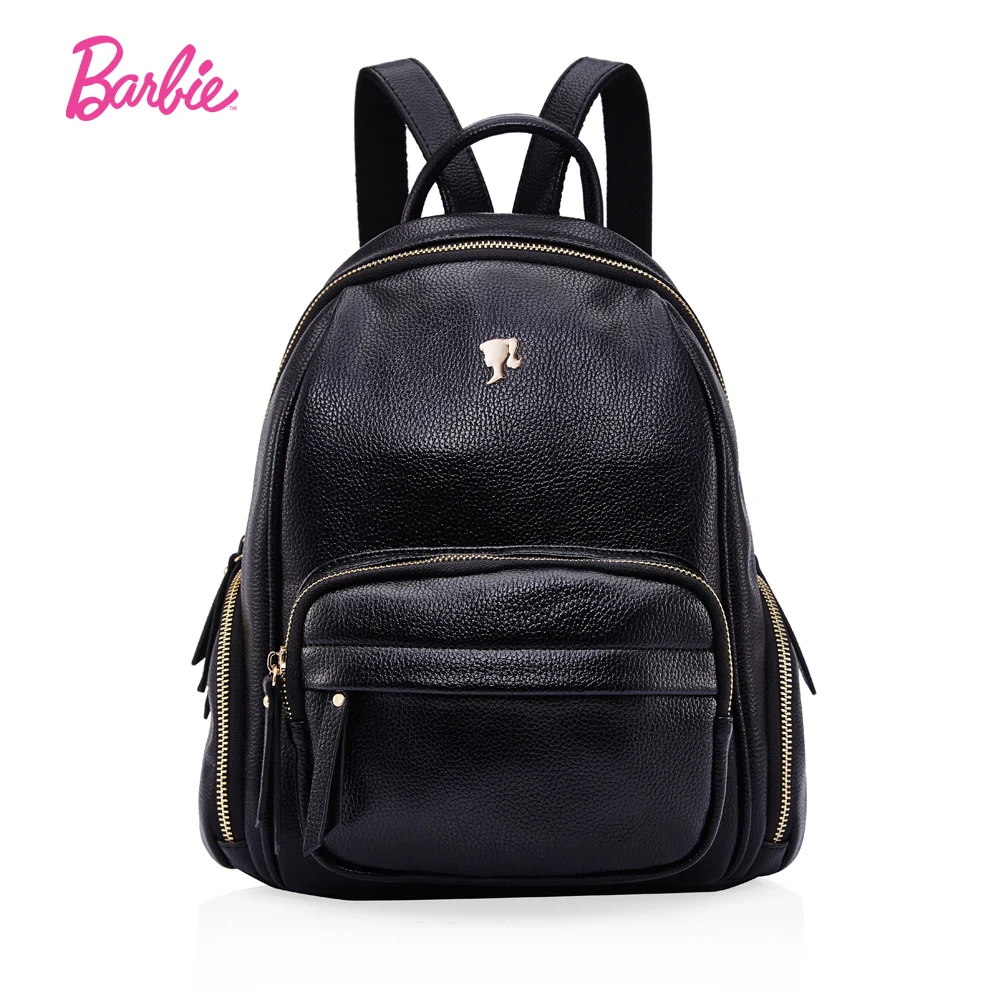 Barbie BackPack women black classic style PU leather Fashionable Sweet