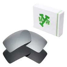 2 пары Mryok поляризованные Сменные линзы для солнцезащитных очков Оукли 1 и 2, маскирующий черный и серебристый титан