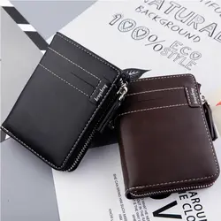 Мужской мягкий Гладкий натуральная кожаный бумажник тонкий кошелек держатель для кредитных карт