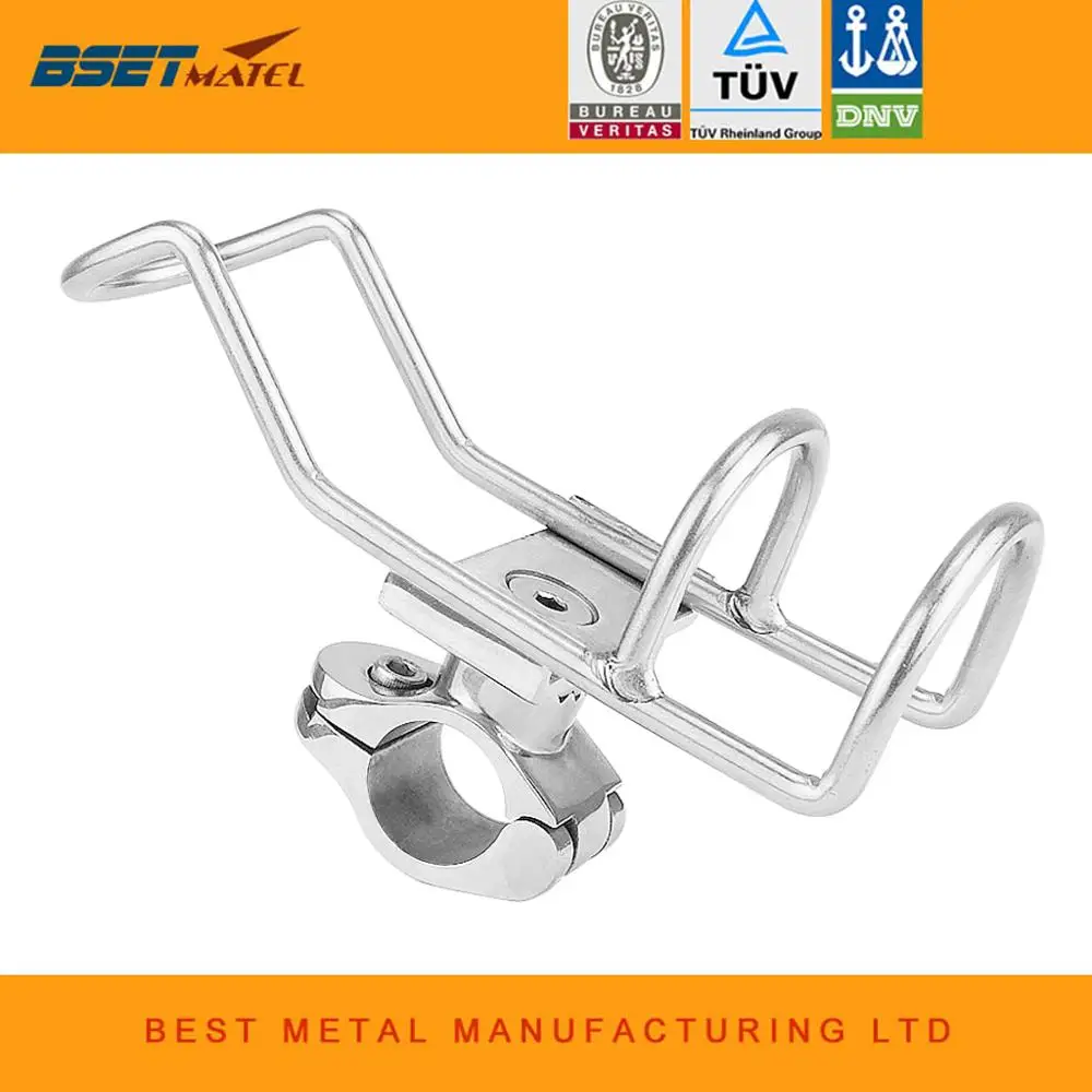 

Marine Grade Stainless Steel 316 fishing rod rack holder pole bracket support clamp on rail mount 26 or 32mm boat Accessories