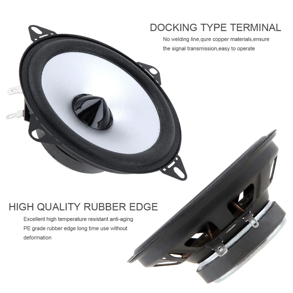 2pcs LaBo 4 Inch 60W 2 Way Car Coaxial Hifi Speaker Vehicle Door Auto Audio Music Stereo Full Range Frequency Loudspeaker