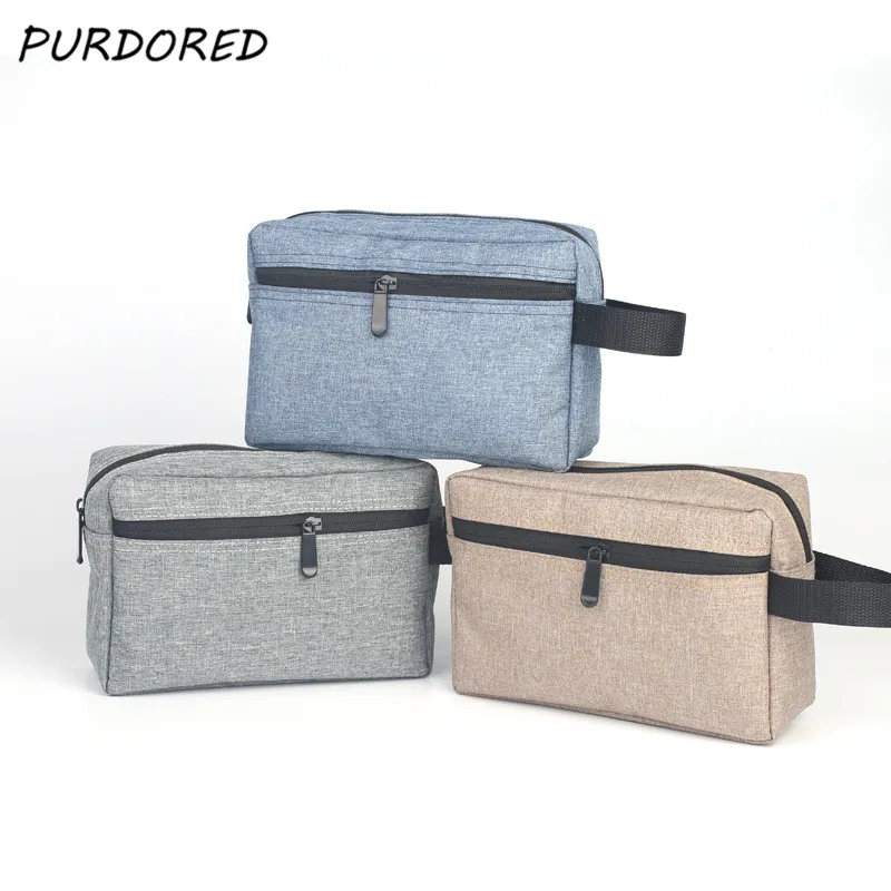PURDORED 1 قطعة السفر الرجال غسل حقيبة تجميل ضد الماء حقيبة غسل الزينة عدة كيس التخزين للنساء التجميل حقيبة دروبشيبينغ