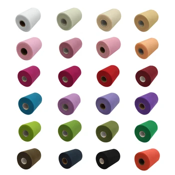 

HAOCHU 6inch x100Yard Tulle Roll For Wedding Decorations Baby Shower Party DIY Tutu Skirt Dress Organza Fabric Table Runners