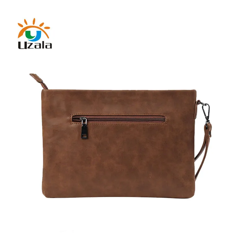 

Business casual horsehide men's briefcase handle PU leathe IPad bags W3-047