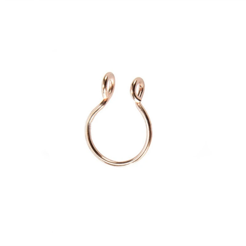 MISANANRYNE U Shaped Fake Nose Ring Hoop Septum Rings Titanium Nose Piercing Earrings Fake Piercing Oreja Pircing Jewelry - Окраска металла: S04366