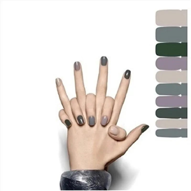 Чистый цвет DIY ногтей Обертывания полное покрытие наклейки для нейл-арта украшения Маникюр клей для ногтей сплошной цвет подарок на день