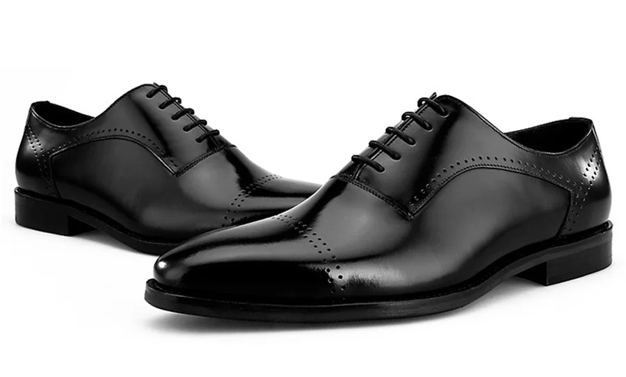 Г., новые весенние мужские кожаные туфли в британском ретро-стиле с острым носком из натуральной кожи мужские туфли-оксфорды с перфорацией в деловом стиле