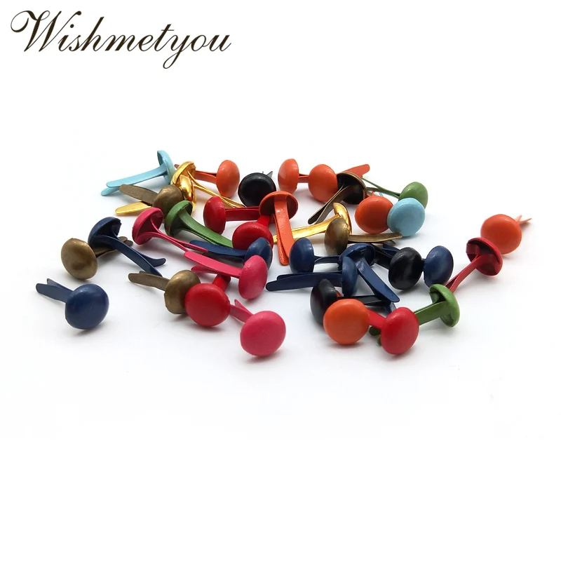 

WISHMETYOU 50pcs Mixed Colorful Metal Brads Diy Scrapbooking For Handmade Crafts Accessories Decor Embellishment Fastener Shoes