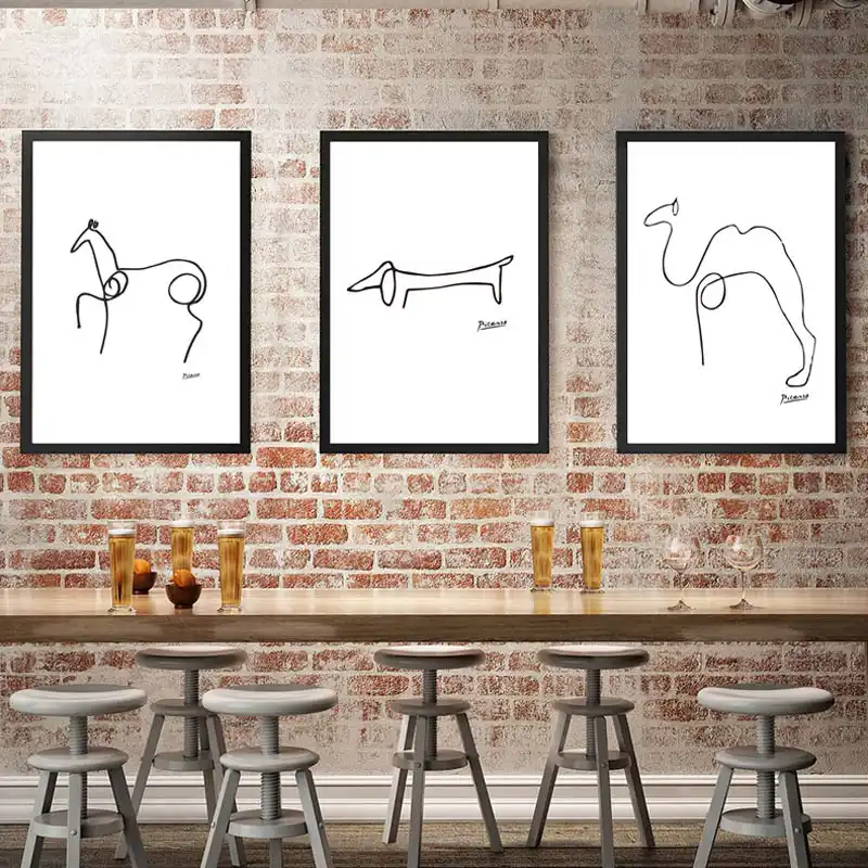 Picasso Pingouin Chien Cheval Oiseau Impression Toile