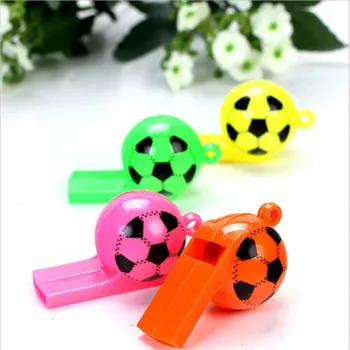 

8Pcs/lot plastic Soccer football or smiling face whistle cheerleading toys for kids children plastic whistles toys