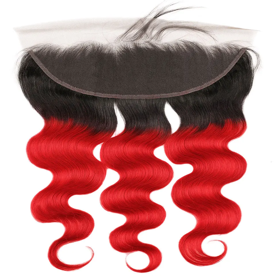 red body wave hair bundles with closure (3)