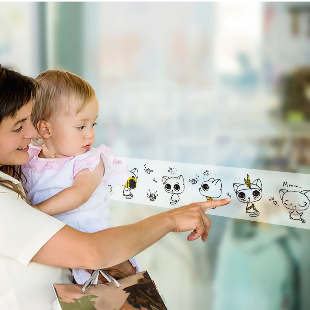 

Cute cat Waist line bathroom Decorative Decal Window Stickers Removable,store Glass window Decals Decor QTM455