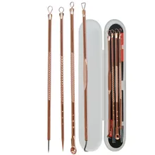 4 шт. Антибактериальный двухсторонний инструмент для удаления угрей и угрей из нержавеющей стали инструмент для очистки лица и ухода за кожей