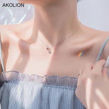 Горячая Распродажа, простое серебряное ожерелье с колокольчиками, 925 AAA, циркониевое ожерелье с цепочкой в форме звезды для женщин, Дамское модное ювелирное изделие