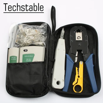 Network Ethernet Cable Tester RJ45 Kit RJ45 Crimper Crimping Tool Punch Down RJ11 Wire Line Detector 8P8C RJ45 tool set