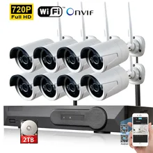 8ch 720 P Беспроводной NVR CCTV Системы 8 шт. WI-FI IP Камера открытый 1.0mp Водонепроницаемый безопасности Товары теле- и видеонаблюдения комплект 8ch WI-FI комплект