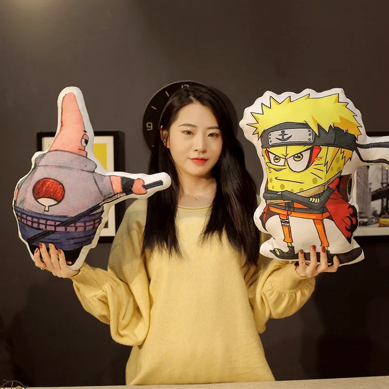 

1pc 50cm Naruto Style Spongebob and Patrick Star Plush Pillows Anime Cute Stuffed Toys for Children Soft Doll for Kids Gift