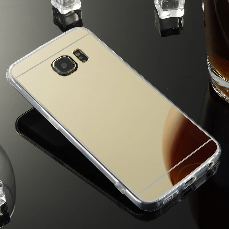 For Samsung Galaxy S6 Edge Mirror Case Soft TPU Back Cover For Samsung galaxy S6 Edge G9250 Cases Cell Phone Shell Accessories