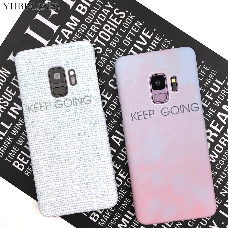 

YHBBCASES For Samsung Galaxy S8 S9 Plus Note 8 Note 9 Cases Cartoon Watercolour Gradient Hard PC Cover Plaid Pattern Phone Case