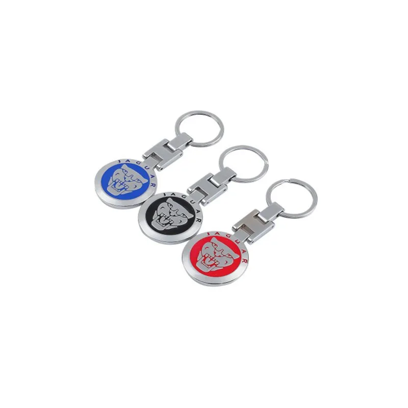 

3D Car Logo Key Chain Double Sided Alloy Metal Keyring Jaguar Keychain Accessories