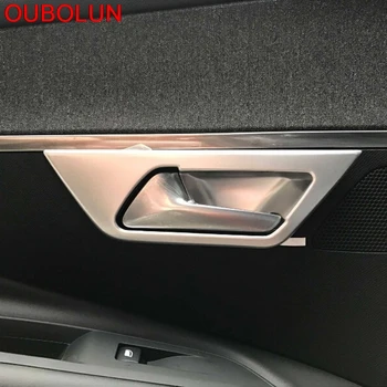 

OUBOLUN ABS Matte Inner Car Door Handle Bowl Cover Covers Interior Decoration Trim 4Pcs/Set For Peugeot 3008 GT 2016 2017 2018