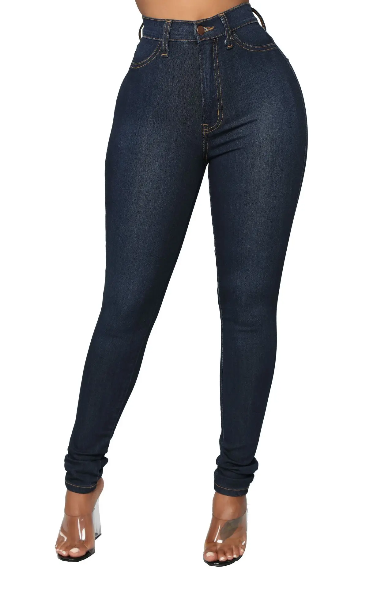 С эффектом подтяжки ягодиц однотонные женские джинсы деним модные Повседневное узкие Высокая Талия рваные брюки-карандаш, брюки