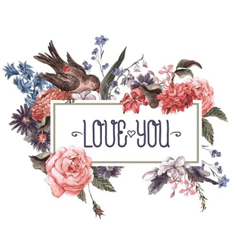 

ShinEquin Biker Patch deal with it Clothes Heat Transfer Printing Bird Flower Love Iron on patches for clothing Diy PVC Stickers