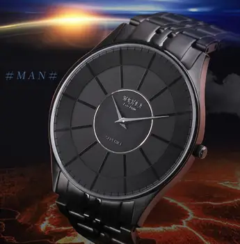 

Genuine Eco-Drive Watch Men's Fashion Watch Leisure Simple Glamour Men's Watch Ultra-thin Black Steel Sapphire Surface