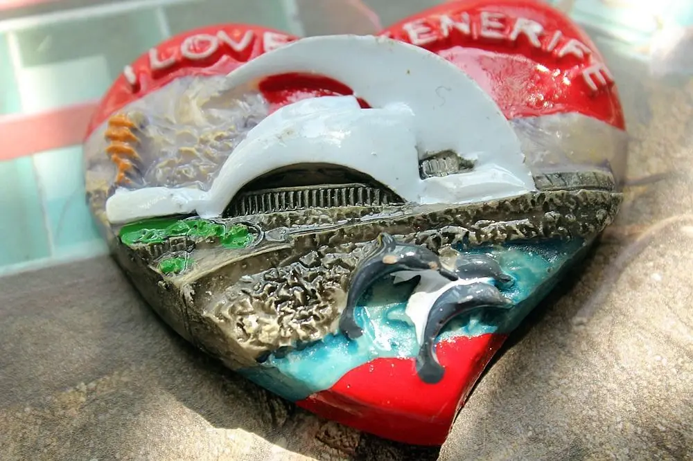 Туристический сувенир в форме сердца из Испании Tenerife 3D искусственная смола|magnet