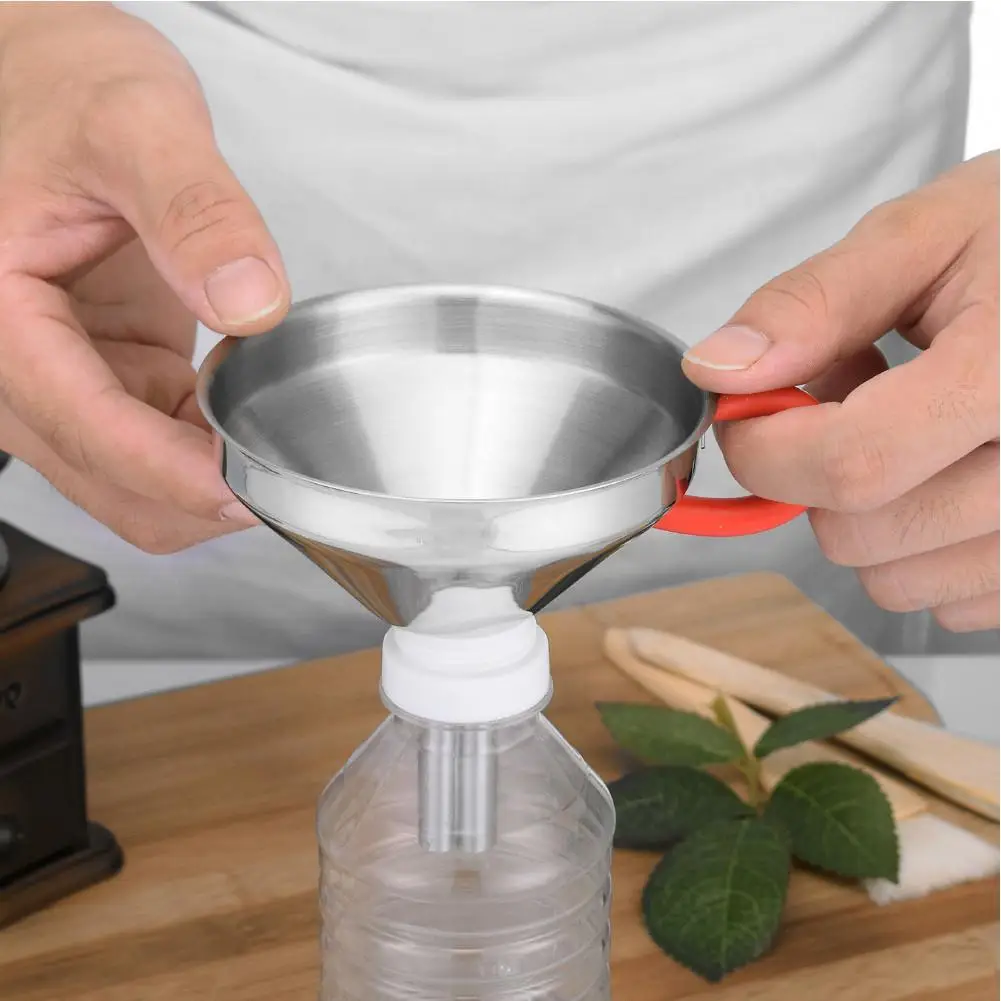 HiMISS Soft Heat Insulation Handle Stainless Steel Funnel with Filter | Дом и сад